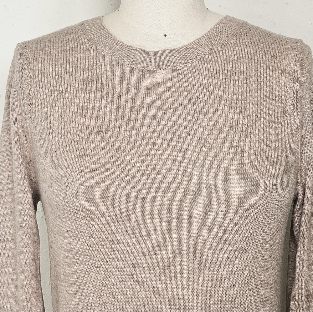 Banana Republic Italian Wool Cashmere Blend Rope Trim Sweater XS Beige - Picture 5 of 11